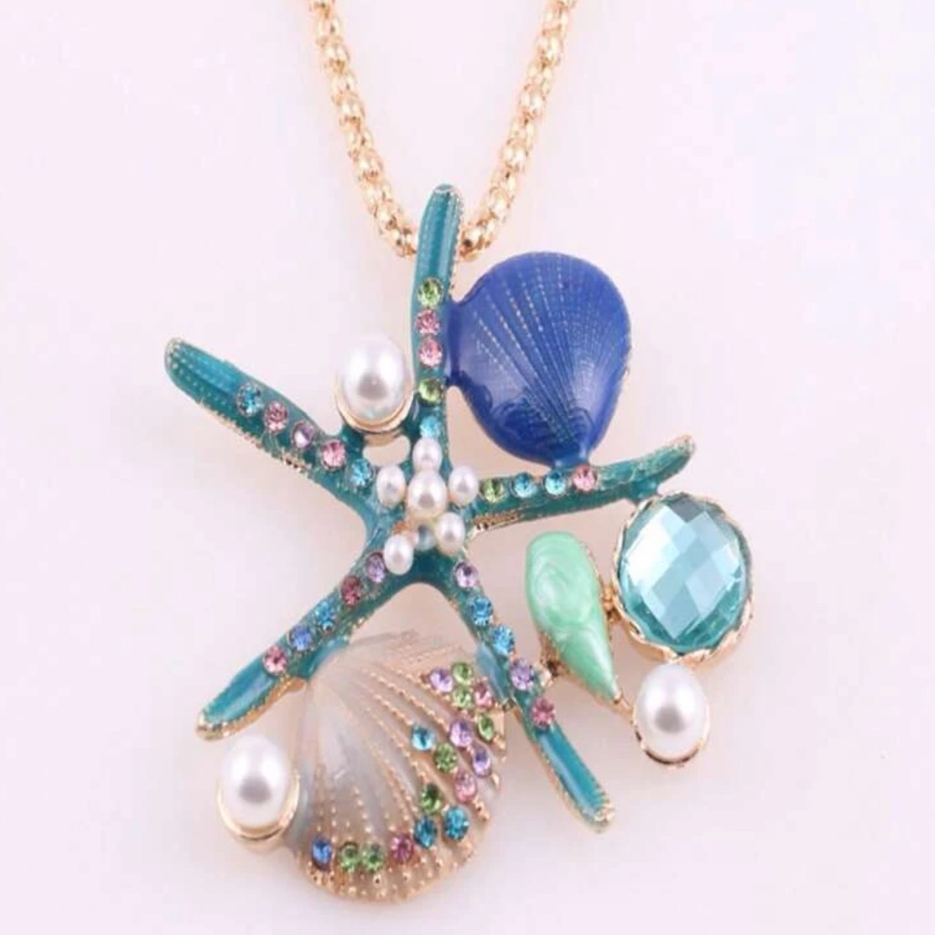 StarfishShell Pendant Necklace 15$